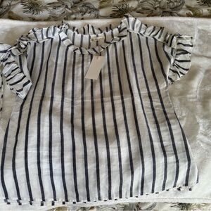Striped Ruffle Sleeve Top